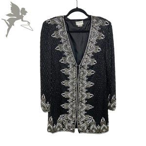VINTAGE BARUNI Jazz Club Art Deco Sequin and Beaded Longline Evening Tun…